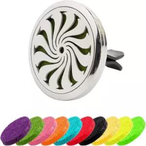 AUEAR 카 디퓨저 통풍구 클립 아로마테라피 에센셜 오일 30mm 스테인리스 스틸 방향제 로켓 여성 남성용