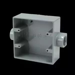 [골드스마일]주물 노출BOX 사각 22MM 2방출 양방향(120x120) 플로어박스 분전함박스