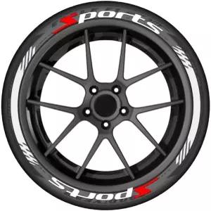 스포츠카 3D 디자인용 방수 타이어 레터 스티커 쿨 트렌드 스타일링 휠 카 림 스트라이프 1422인치 8개