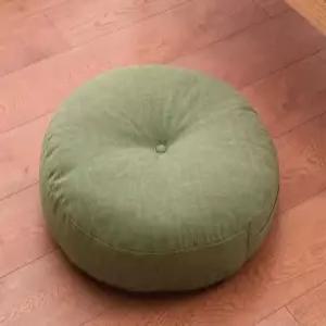 큰 코튼 리넨 다다미 바닥 베개 일본식 둥근 이불 두꺼운 터프트 시트 쿠션 솔리드 컬러 요가 명상 발코니