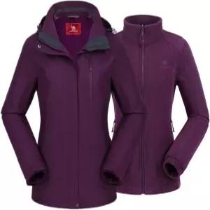 카멜 크라운 여성 스키 재킷 방수 3 in 1 겨울 방풍 따뜻한 플리스 후드 스노보드 산악 스노우 코트