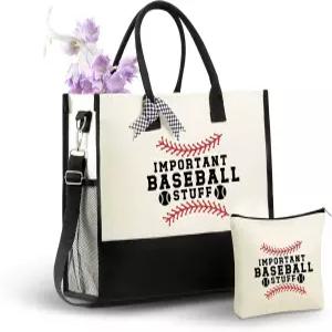 여성을 위한 이노베타 야구 선물 팀맘을 캔버스 토트백 코치 생일 지퍼 및 어깨끈이 달린 가방