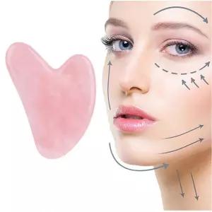 얼굴 용 Gua Sha 마사지 보드 로즈 핑크 Guasha 플레이트 옥 스크레이퍼 목 뒤로 바디 도구