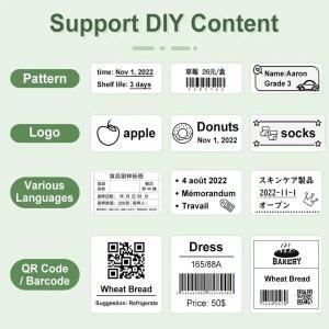 접착식 사각형 원형 라벨 종이 열 스티커 M110 M221 로고 주소