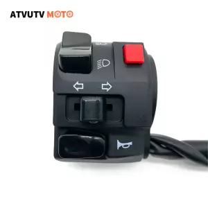 개 왼쪽 22mm 오토바이 스위치 모터바이크 경적 버튼 방향 지시등 경고등 핸들바 컨트롤러