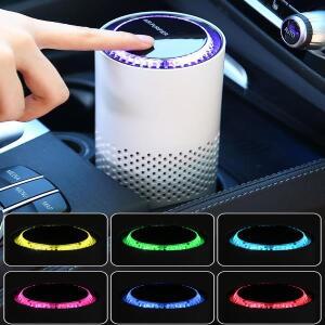 HEPA 필터가있는 소형 휴대용 공기 청정기 자동차 홈 포름 알데히드 제거 장치 USB 음이온 발생기