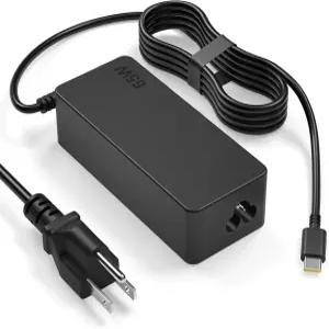 65W 레노버 노트북 충전기 USB C 교체 씽크패드 요가 디어패드 크롬북 씽크북 타입 호환됨