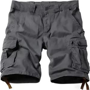 남성 카고 반바지 핏 카모 야외 작업 여유로운 캐주얼 하이킹 전술 면 무릎 길이 NO 벨트