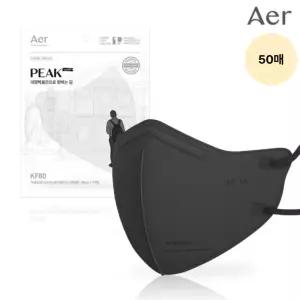 아에르 KF80 라이트핏 마스크 라이트 블랙 M 50매