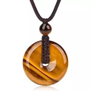 12006630 남자 목걸이 캐주얼 패션 심플 해스카레 남성 스톤 펜던트 타이거 차크라 힐링 27.5인치 조절 가