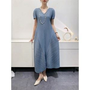 플리츠 원피스 Bud 여성용 우아한 캐주얼 드레스 단색 파티 정장 가을 신상 패션