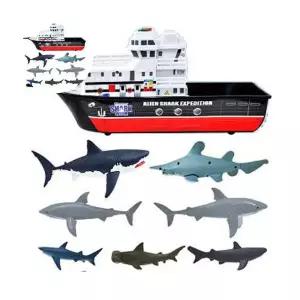 바다탐사역할놀이 상어 피규어 장난감 보트 모형 바다 동물 탐험 놀이