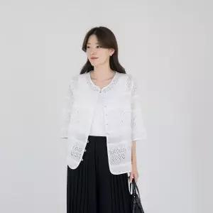 [마담4060]엄마옷 마담4060 [클래씨마담]펀칭레이스캉캉 중년여성 데일리 자켓 -RJK2604010-