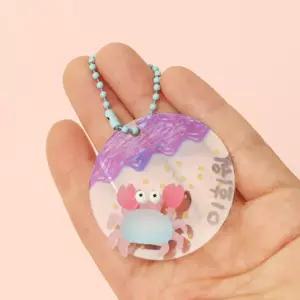 여름 수련회 행사 단체 바다생물 투명 원형 키링 만들기 5p 교재 체험활동 장식