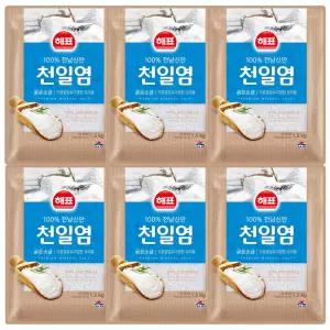 해표 100% 전남신안 천일염 1.5kg x 6개 / 소금 조미료