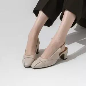 [소보제화]라이티 소가죽 미들힐 슬링백 6cm