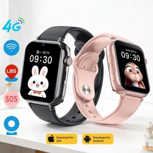새로운 4G 스마트 시계 어린이 GPS WIFI 영상 통화 SOS 방수 워치 카메라 모니터 추적기 위치 전화 소녀용
