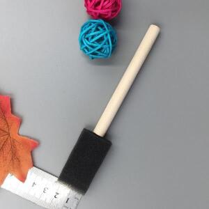 25pcs 페인팅 낙서 브러쉬 1 인치 스펀지 우드 핸들 아크릴 얼룩 바니시 공예 예술 DIY 프로젝트 흡수성