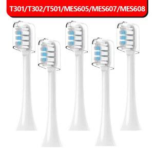 Mijia 전동 칫솔 헤드와 호환 가능 T301/T501/T302 DuPont 강모 범용 교체 브러시 헤드 5/10/20PCS