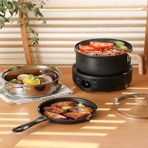 1인용 미니 전기냄비 멀티쿠커 여행용 기계식 찜기 쿠커 가정용 라면포트 분리형 전기찜기 다