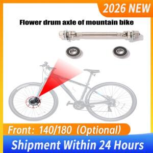 140mm/180mm 자전거 앞/뒤 휠 허브(2개 베어링 포함) MTB 스핀들 변속 샤프트 레버 사이클링 교체 부품 1/2