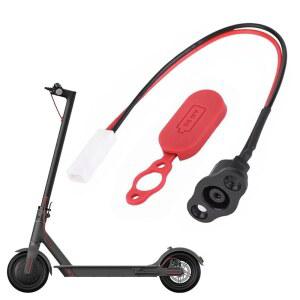 Yunggeln 스쿠터 배터리 충전기 커넥터 소켓, 실리콘 슬리브가 있는 충전 포트 와이어, Xiaomi M365 1S Pro Pro2 전기 액세서리와 호환됨