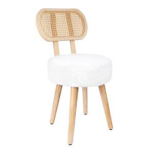 라탄 다이닝 액센트 우드 센추리 귀여운 부클 체어 시한 모던 미드 업홀스터 주방 스타