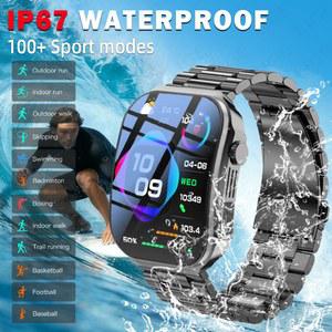 2026년형 LED 라이트 3D 곡면 스크린 스마트워치 2.2인치, 체온계 건강 모니터링 기능 탑재, 블루투스 통화, 스포츠 피트니스 워치