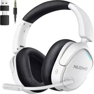 마이크가 장착된 NUBWO 무선 게이밍 헤드셋 20ms 지연 시간 제로 간섭 모든 기기를 위한 트리플 모드 PS5