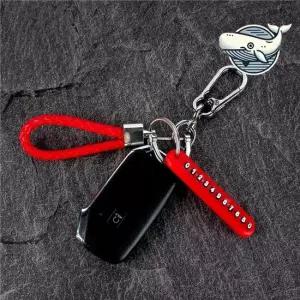 자동차키 키링 수납 홀더 레드 가벼운 휴대용 전화번호키링 자동차키홀더 번호키홀더