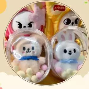 (사이즈 소형)때안타는 인형 보관 파우치 키링 아이돌 굿즈 피규어 보관함 투명 원형 솜인형 생활방수