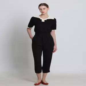 [보니스팍스][보니스팍스(Bonispax)] 밑단 시보리 사이드 자수장식 배기 팬츠 (택가격 139000원)