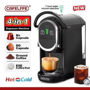 CAFELFFE 4in1 캡슐 커피 머신 핫/콜드 다중 에스프레소 카페테라 카푸치노 메이커 Dolce Gusto Nespresso