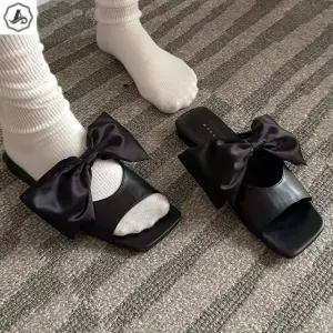 [애슬릿] 왕리본 슬리퍼 회사 사무실 통굽 발편한 데일리 실내화