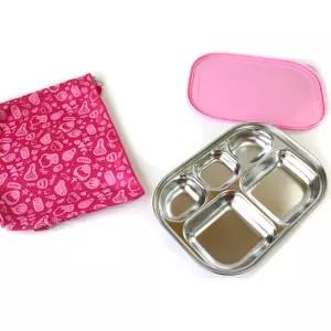 유치원 여아 스텐 식판 파우치가방세트 여자아기 여행 아동