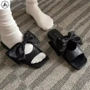 [애슬릿] 왕리본 슬리퍼 회사 사무실 통굽 발편한 데일리 실내화