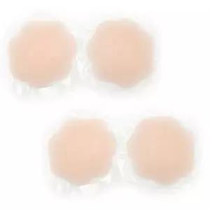 MD강력추천 소프트 후그 실리콘캡 실리콘 브라캡 꽃무늬 2세트(4pcs) 커버 온 누드 여성 수영복 볼륨 패드 누드브라 볼륨 리플 패치 젖꼭지가리개