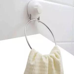 라이프토템 흡착식 원형 수건걸이 주방타월 식걸이 욕실 샤워타올 행주 식행주 고리 무타공 화장실 식수건