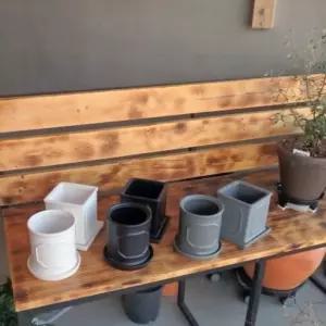 도기 몰딩 화분 원형 선반개업화분 플랜테리어 북유럽 고급 도자기 예쁜 검은 블랙 화이트 감성 카페 하얀