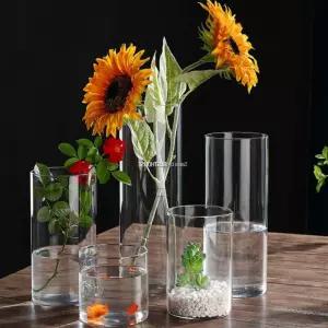 원통 유리 화병 긴화병 원형 투명긴목꽃병 어항 긴꽃병 미니 선인장 실린더