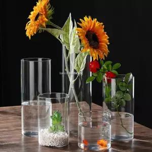 원통 유리 화병 오브제 꽃병꽃 투명 인테리어 조화 미니 글라스