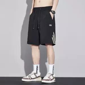 남친 카키 하계 통기성 반바지 하의 얇은 비치웨어 쿨링 유행각 5부 OOTD2