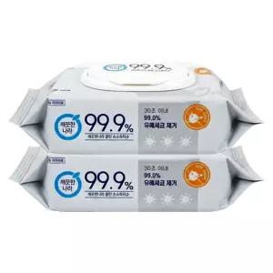 깨끗한나라 클린 손소독 티슈 캡형 60매 X 2개 핸드크리너 휴대용 용클리너 소독제