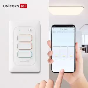 유니콘IoT 3구 스마트 벽스위치 무선원격제어 TS-SW3 플러그 와이파이 스마트홈 조명