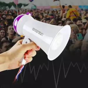 미니 확성기 증폭기 레크이션도구 성마이크 관광가이드행사메가폰 접이식 휴대용 음성 응원 소품 사이렌기