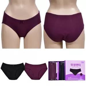 [트라이] 여성 민감한 그날 60수 면스판 미디라인 3매입세트 샘방지팬티