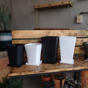 도기 사각 사다리형 화분 C0105 관엽식물 긴화분 도자기화분 인테리어 거실 탁상용 사무실 식물 분갈이 실