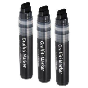 파티킬 그래피티 마커 3개 15MM 검은색 포스터 두꺼운 아크릴 페인트 큰 영구 바위 그림용 돌 유리 나무 캔버스 표지판 세라믹