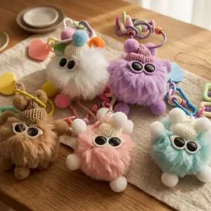 털뭉치 선글라스 귀여운 인형 차 키링 꾸미기 백꾸 파우치 액세서리 핸드폰 가방 폼폼