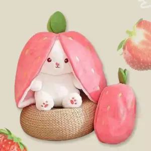 딸기 토끼인형 어린이 아기애착 착유아인형 봉제 착봉제 캐릭터 장난감 여아착